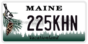 225KHN  license plate in ME
