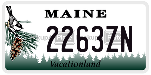2263ZN  license plate in ME