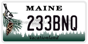 233BNQ  license plate in ME