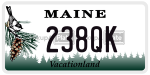 238QK  license plate in ME