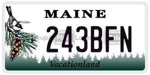 243BFN license plate in Maine