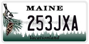 253JXA license plate in Maine