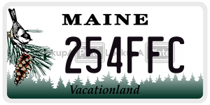 254FFC license plate in Maine