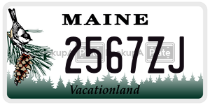 2567ZJ license plate in Maine