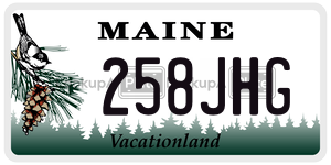 258JHG license plate in Maine