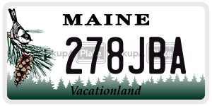 278JBA license plate in Maine
