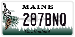 287BNQ  license plate in ME