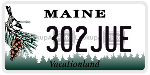 302JUE  license plate in ME
