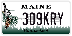309KRY  license plate in ME