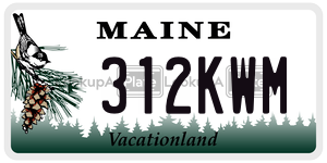 312KWM  license plate in ME