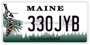 330JYB license plate in Maine