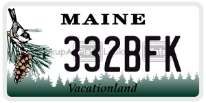 332BFK license plate in Maine