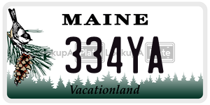 334YA license plate in Maine