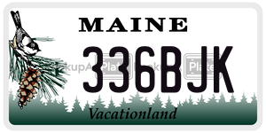336BJK license plate in Maine