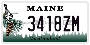 3418ZM license plate in Maine