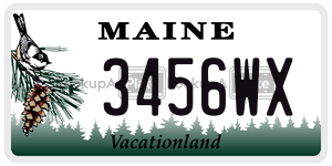 3456WX license plate in Maine