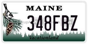 348FBZ  license plate in ME