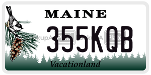 355KQB  license plate in ME