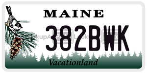 382BWK  license plate in ME