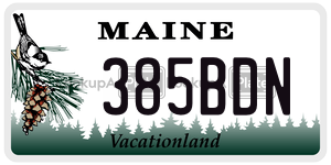 385BDN  license plate in ME