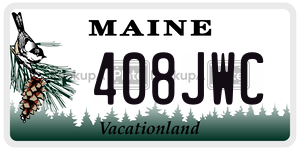 408JWC license plate in Maine