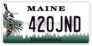 420JND license plate in Maine