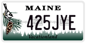 425JYE license plate in Maine