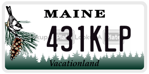 431KLP  license plate in ME