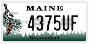 4375UF  license plate in ME