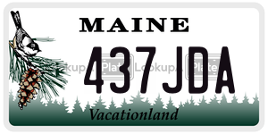 437JDA license plate in Maine