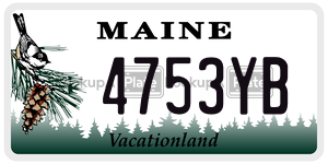 4753YB license plate in Maine
