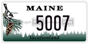 5007 license plate in Maine