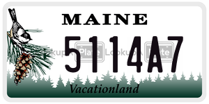 5114A7 license plate in Maine