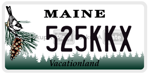 525KKX  license plate in ME