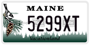 5299XT license plate in Maine