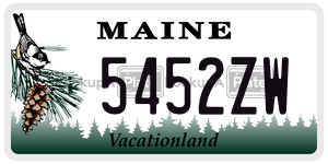 5452ZW license plate in Maine