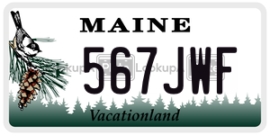 567JWF license plate in Maine