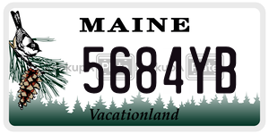 5684YB license plate in Maine