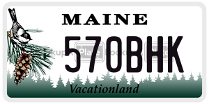 570BHK license plate in Maine