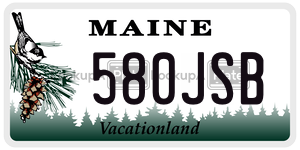 580JSB license plate in Maine