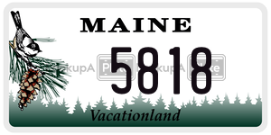 5818  license plate in ME