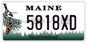 5818XD license plate in Maine