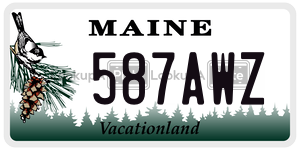 587AWZ  license plate in ME