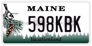 598KBK  license plate in ME