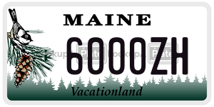 6000ZH license plate in Maine