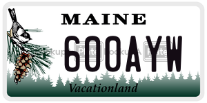 600AYW license plate in Maine