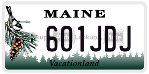 601JDJ license plate in Maine