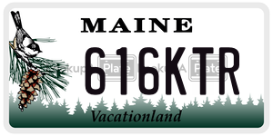 616KTR  license plate in ME