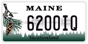 6200IQ license plate in Maine