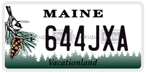 644JXA license plate in Maine
